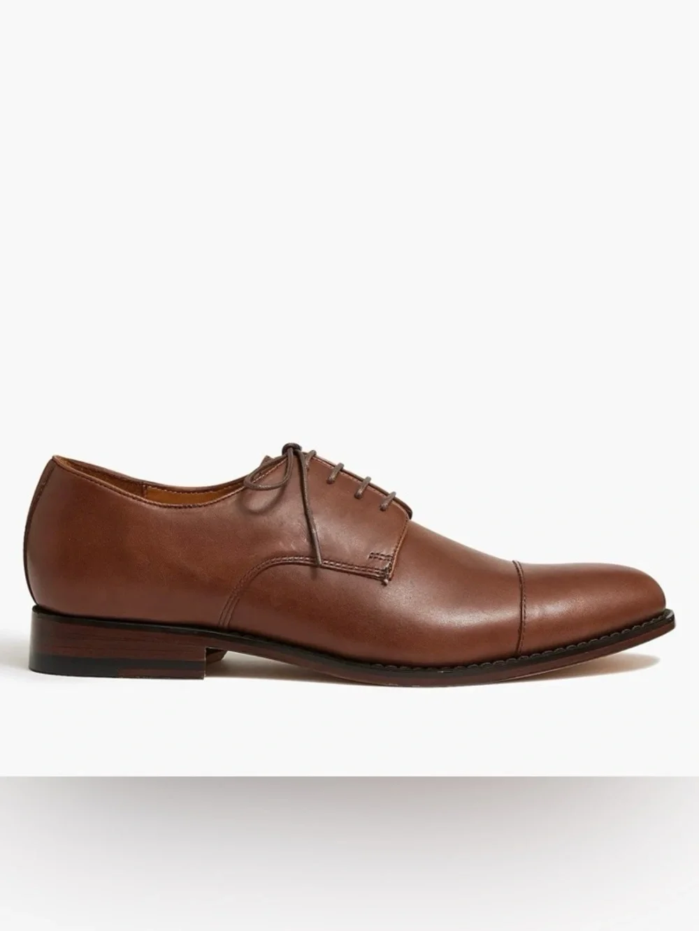 J. CREW Leather cap-toe derby shoes in Brown Size 8 M NWOB $228‎ BS113